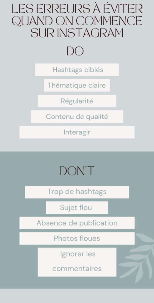 Les erreurs à éviter quand on commence sur Instagram